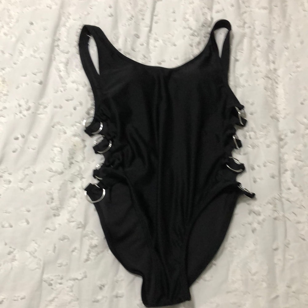 Black one piece bathing suit